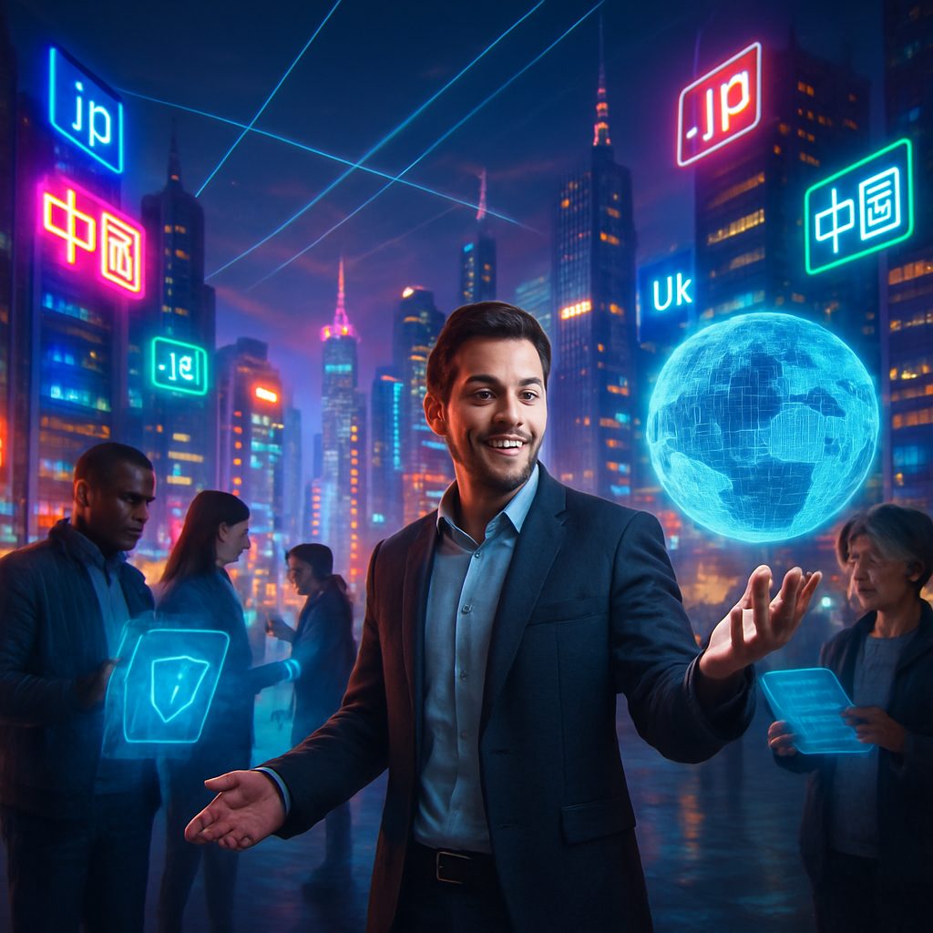 Conceptual image representing ICANN's new domain policies and internet future